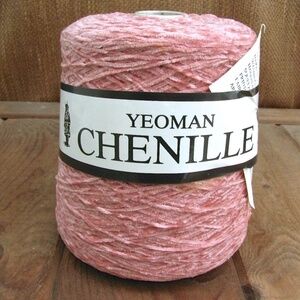 Vintage Yeoman Carnation Pink Chenille Yarn Cone Knitting Machine 500g